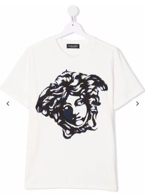 Versace White T-Shirt with Black Medusa Graphic size 10 140 cm